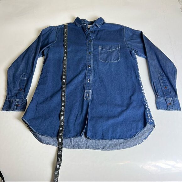 INES DE LA FRESSANGE Large Cotton Denim Long Sleeve Floral Back - Picture 10 of 14